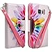 Samsung Galaxy S6 Edge Case - Wydan (TM) Credit Card Wallet Style Case Cover For Samsung Galaxy S6 Edge - Colorful Flower w/ Wydan Stylus Pen