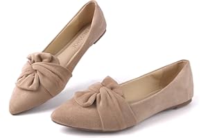 MUSSHOE Women's Flats Dressy Pointed Toe Comfortable Bowknot Ballet Flats Shoes