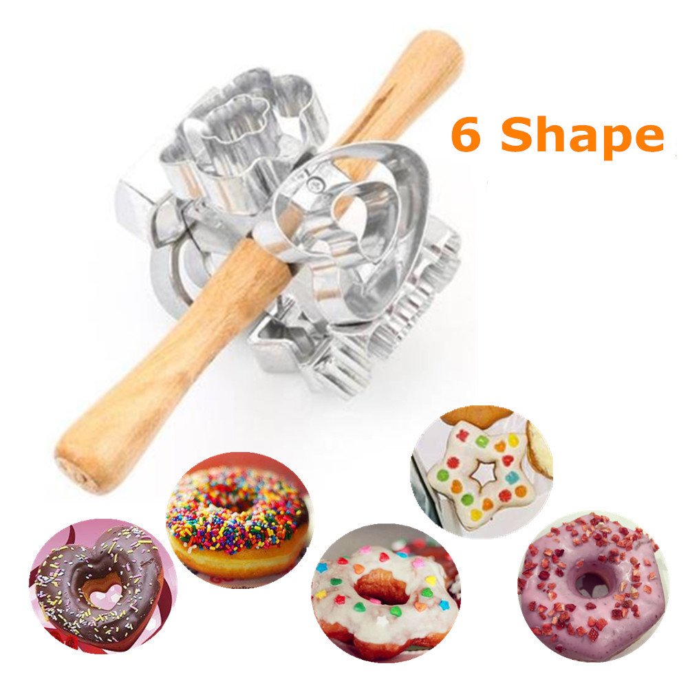 FCOZM Metal Revolving Donut Cutter Maker Machine Mold Pastry Dough