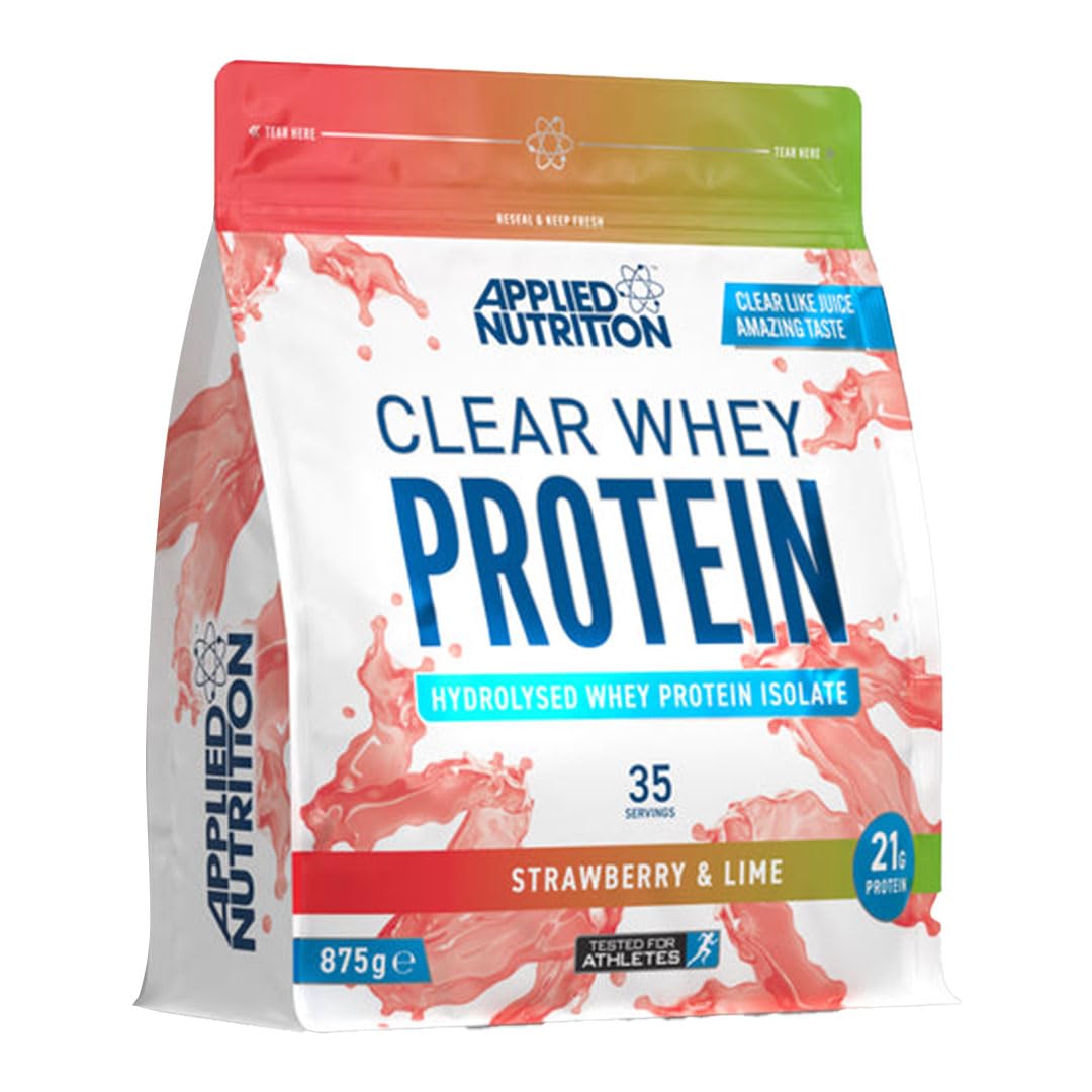 Applied Nutrition Clear Whey Isolate - Whey Protein Isolate, Refreshing High Protein Powder, Fruit Juice Style Flavours (Strawberry & Lime) (875g - 35 Servings)