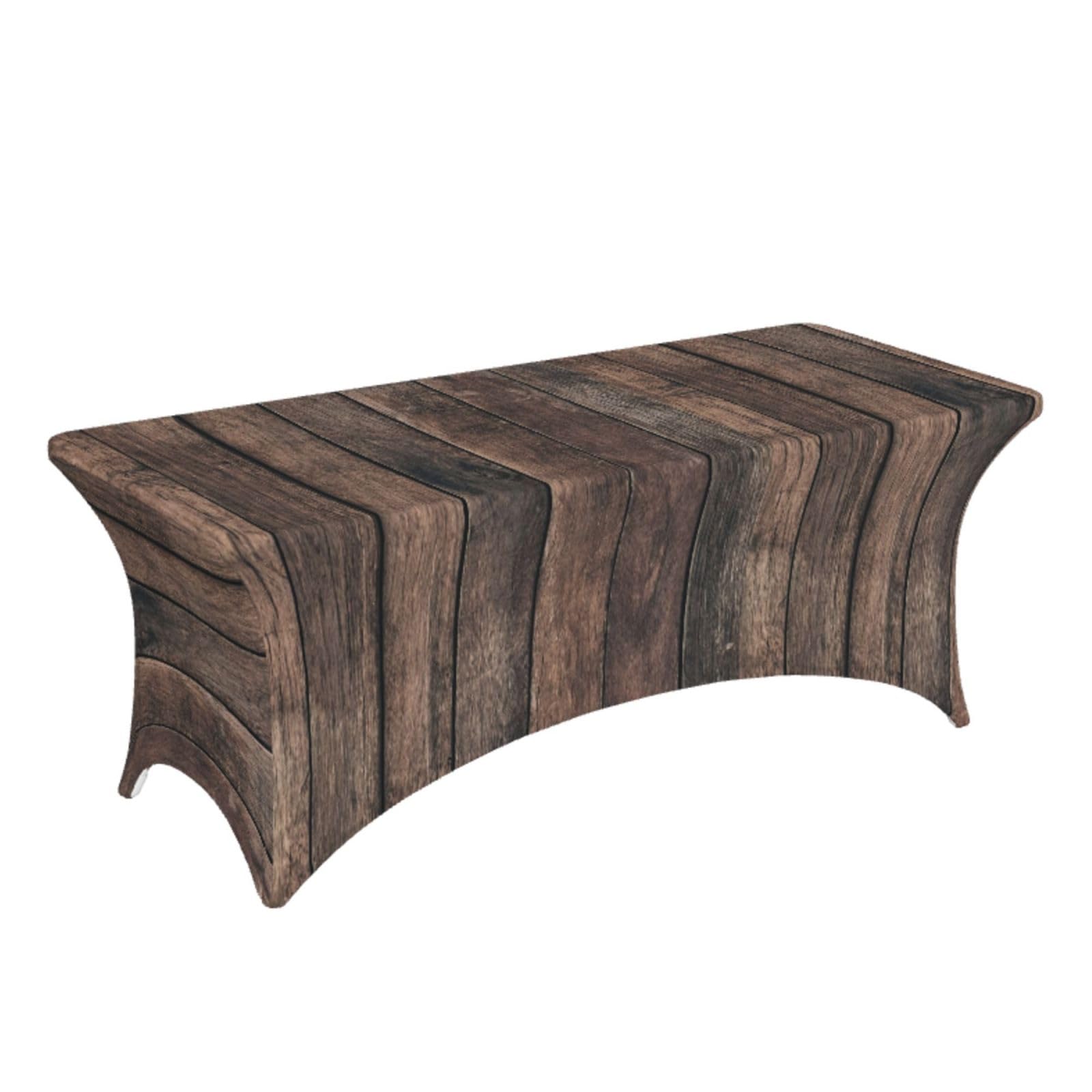 Photo 1 of XBFCDN Old Wood Grain 6 Ft Elastic Table Cover Fitted Rectangular Tablecloth for Party Banquet Festival Wedding