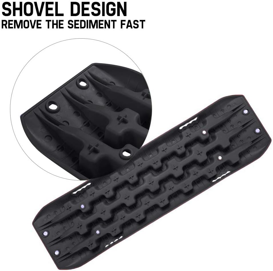 ORCISH Recovery Traction Boards Tracks Tire Ladder for Sand Snow Mud 4WD(Set of 2), Black: Automotive