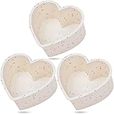 AOTASO 4 Inch Mini Heart Shaped Cake Pans Nonstick Silicone Heart Cake Molds for Baking Set of 3 (Cream)