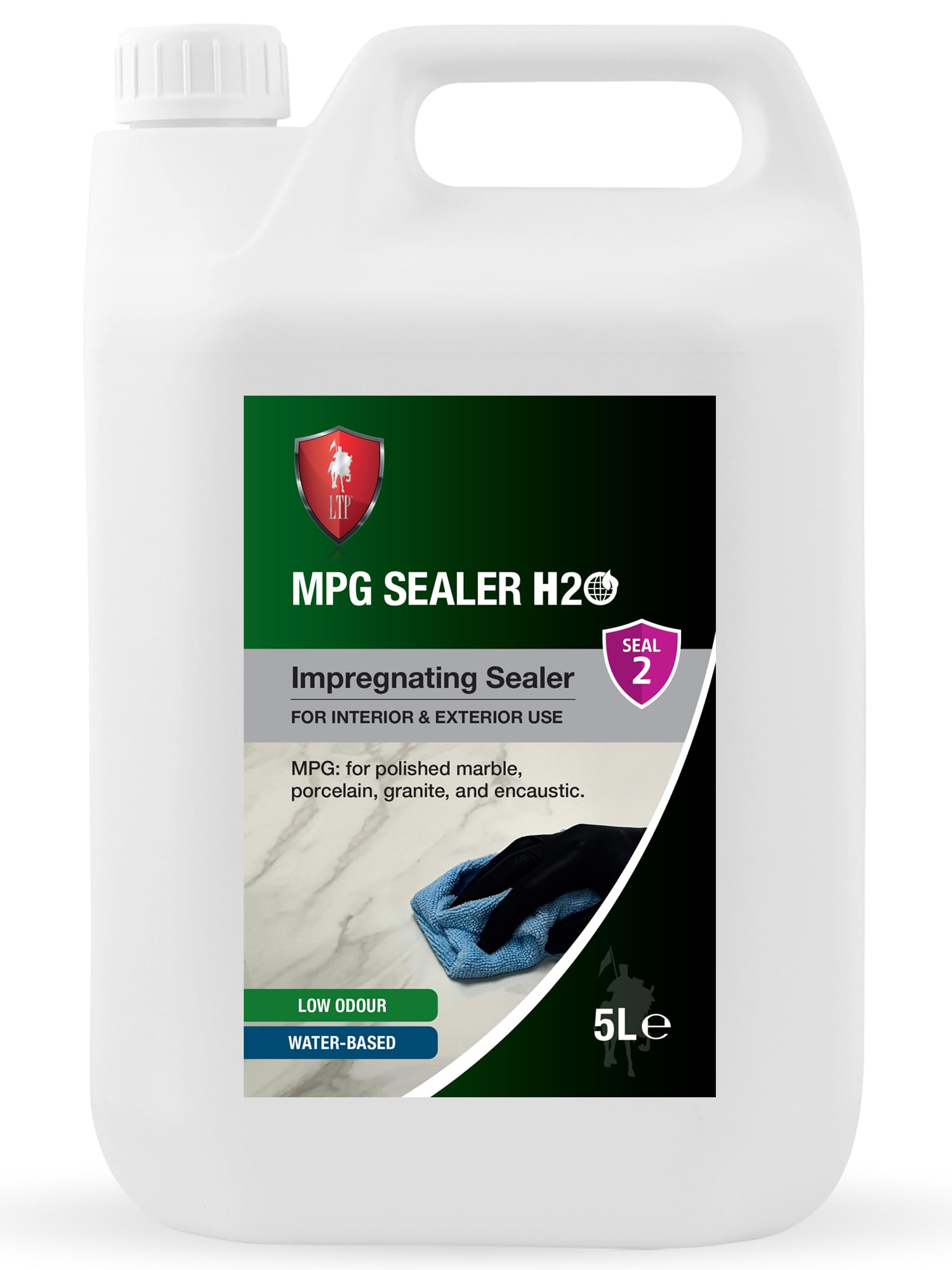 LTP MPG Sealer H20 Waterbased impregnating sealer for polished wall and floor tiles, including polished marble, porcelain, granite and encaustic.-5Litre (MPG H20-5L)
