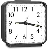 Brifit Silent Alarm Clock Bedside Battery Powered Large Display Black view 1