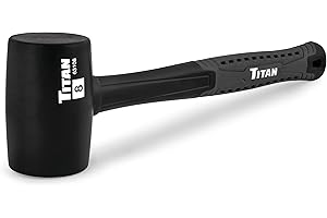 Titan 63108 8oz Rubber Mallet, Non-marking Double-faced Solid Head, 11.5" Shock Absorbing Fiberglass Handle with Textured Grip