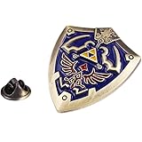 Pin - Hylian Shield Pin - Brooch - Hylian Shield, Blue, Size 1.5