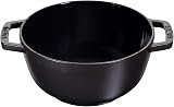 Staub Fondue Set 1.6L Cast Iron Black 18cm 6 Forks Cheese Chocolate Meat view 3