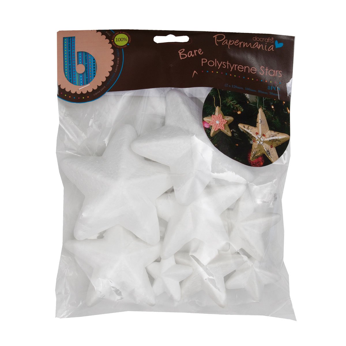 docrafts Papermania Create Christmas Polysterene Stars (Pack of 6)