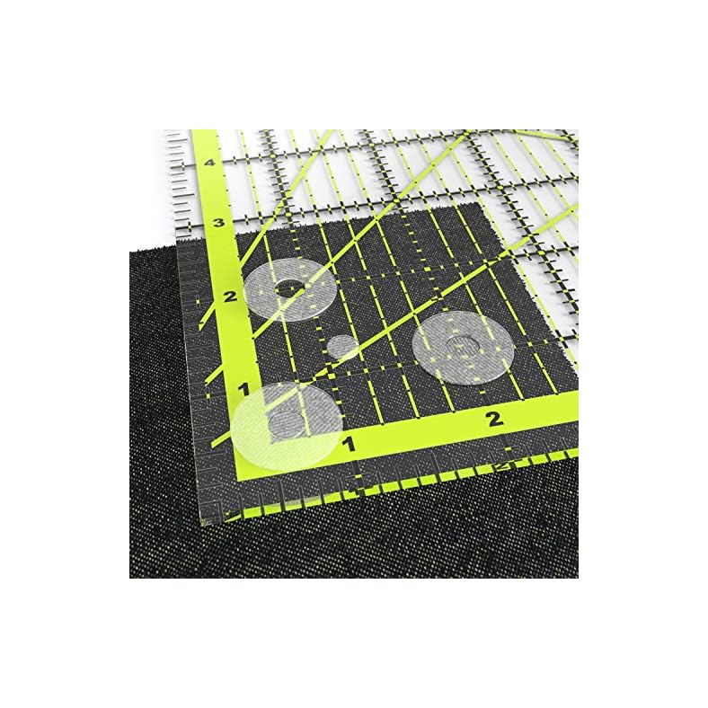 ARTEZA Acrylic Quilters Ruler & Non Slip Rings - Double-Colored Grid