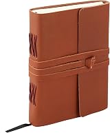 KomalC Handmade Leather Journal 8 x 6 Distressed Tan Buffalo Leather view 2