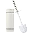 Motifeur Bathroom Accessories Ceramic Toilet Brush Set - Toilet Bowl Brush and Holder (Rhinestones, White)