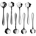ERCRYSTO Stainless Steel Tableware Creative Flower Coffee Spoon, Stirring Spoon, Sugar Spoon, Stir Bar Spoon, Mixing Spoon, T