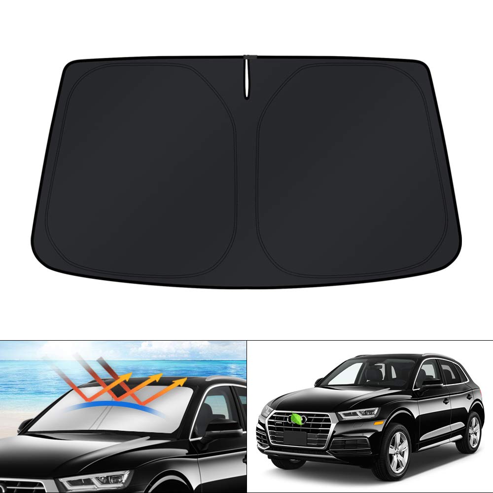 Photo 1 of KUST Windshield Sun Shade for Audi Q5 Accessories 2018-2024 2025 2026 Custom Fit Window Shade Sun Visor Protector Foldable Blocks UV Rays Keep Car Cooler