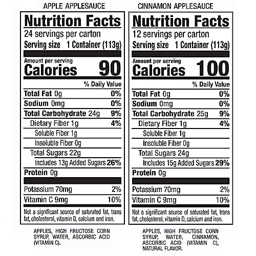 MOTT’S APPLE & CINNAMON VARIETY PACK APPLESAUCE, 4 OZ CUPS, 36 COUNT, NO ARTIFICIAL FLAVORS, GOOD SOURCE OF VITAMIN C, NUTRITIOUS OPTION FOR THE WHOLE FAMILY
