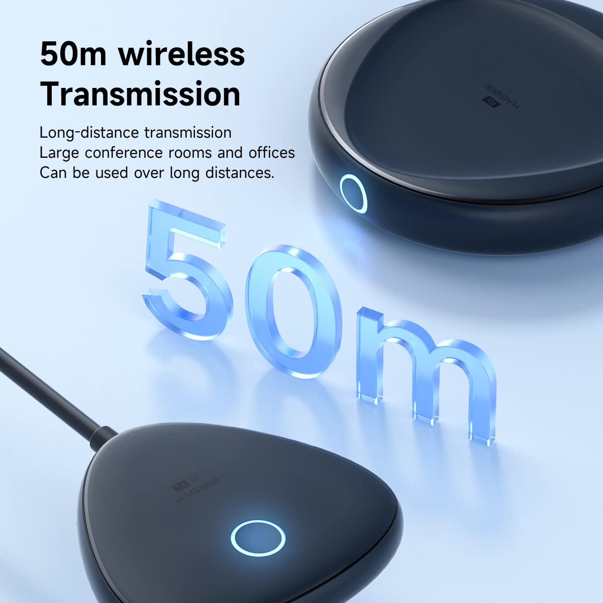 Hagibis 4K HDMI Wireless Transmitter and Receiver Kit, 2.4/5GHz Wireless HDMI Extender Kits to Monitor, Projector, HDTV, 165FT/50M HDMI Adapter for Laptop, PC, Camera, PS4/5, Xbox, Streaming (4K HDMI)