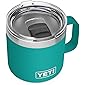 YETI Rambler 14 oz Mug, Vacuum Insulated, Stainless Steel with MagSlider Lid, Aquifer Blue