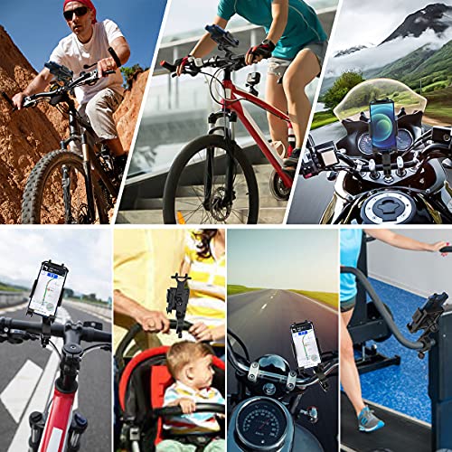 Bike Phone Mount,Motorcycle Phone Mount, Bike Phone Mount Holder for 4.7-6.7 inch Mobile Phone, Anti-Shake & Anti-Scratch ,360 Degree Adjustment ,Black.