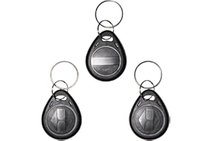 XIXEI 125KHz RFID Proximity ID Card Key Tags Writable rewritable T5577 fob tag(Pack of 3) (Black)