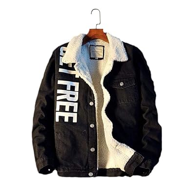 Raylans Men 2020 Warm Fleece Thick Denim Jacket Winter