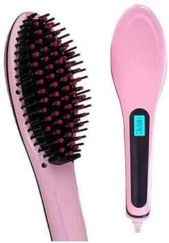 BIRBIRA 3 In 1 Ceramic Hair Straightener Styling Brush with Temperature (Multicolor)