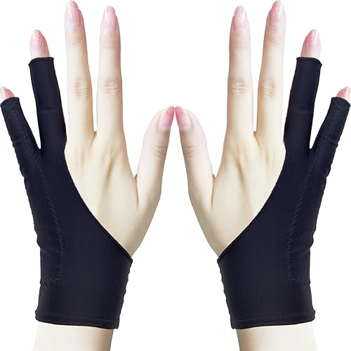 TIMEBETTER Drawing Glove, Artist Glove for Drawing Tablet, iPad, Digital  Art Creation Palm Rejection, Exposed Fingertip, Suitable for Left and  Right