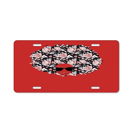 Amazon Com Pulongpoq License Plate Afro Fro Natural Hair Custom