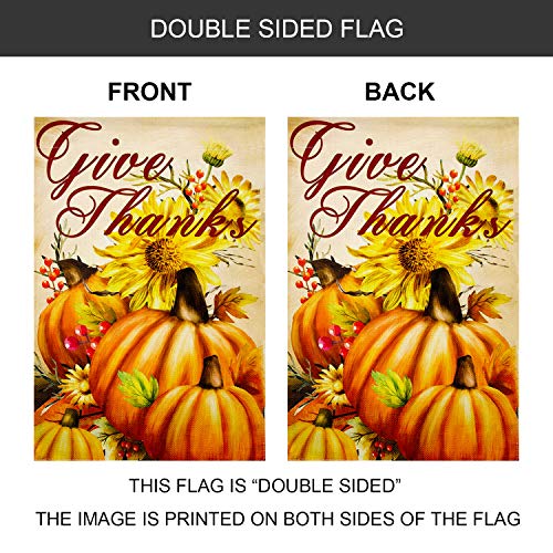 Iceyyyy Welcome Fall Thanksgiving Pumpkin Garden Flag - Double Sided Decorative Autumn Yard Burlap Banner for Indoor & Outdoor Decoration (Style 2) - Thumbnail 2