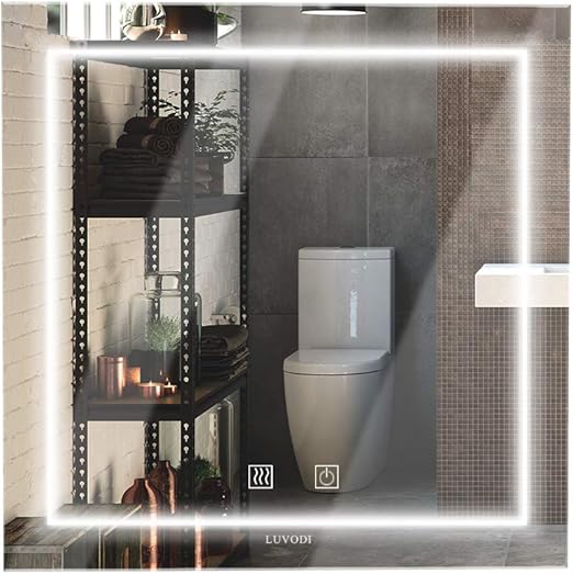 Luvodi Espejo De Bano Led 80 X 80cm Espejo Antivaho Para Bano
