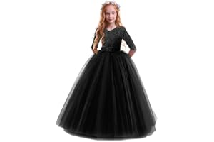OWLFAY Flower Girl Lace Dress for Kids Wedding Bridesmaid Pageant Party Prom Formal Ball Gown Princess Puffy Tulle Dresses