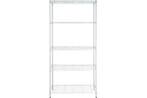 Honey-can-do SHF-01573 5-Tier Adjustable Shelving System, 14-Inch by 36-Inch by 72-Inch, White
