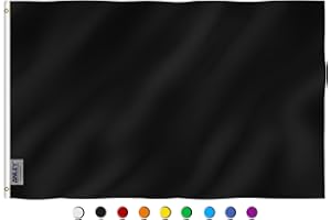 ANLEY Fly Breeze 3x5 Foot Solid Black Flag - Vivid Color and Fade Proof - Canvas Header and Double Stitched - Plain Black Flags Polyester with Brass Grommets 3 X 5 Ft
