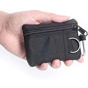 1pc Outdoor Coin Purse, Tactical Nylon Small Coin Pouch with Removable Hook, Multifunctional Mini Wallet Change Purse for Car