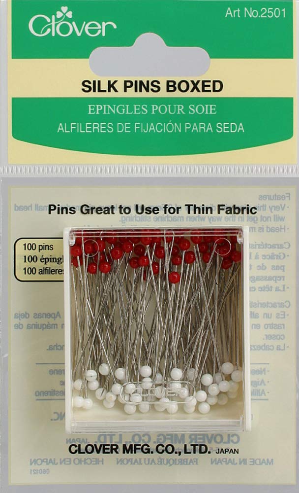 Clover Clover Silk Pins Boxed, 100 Per Pack