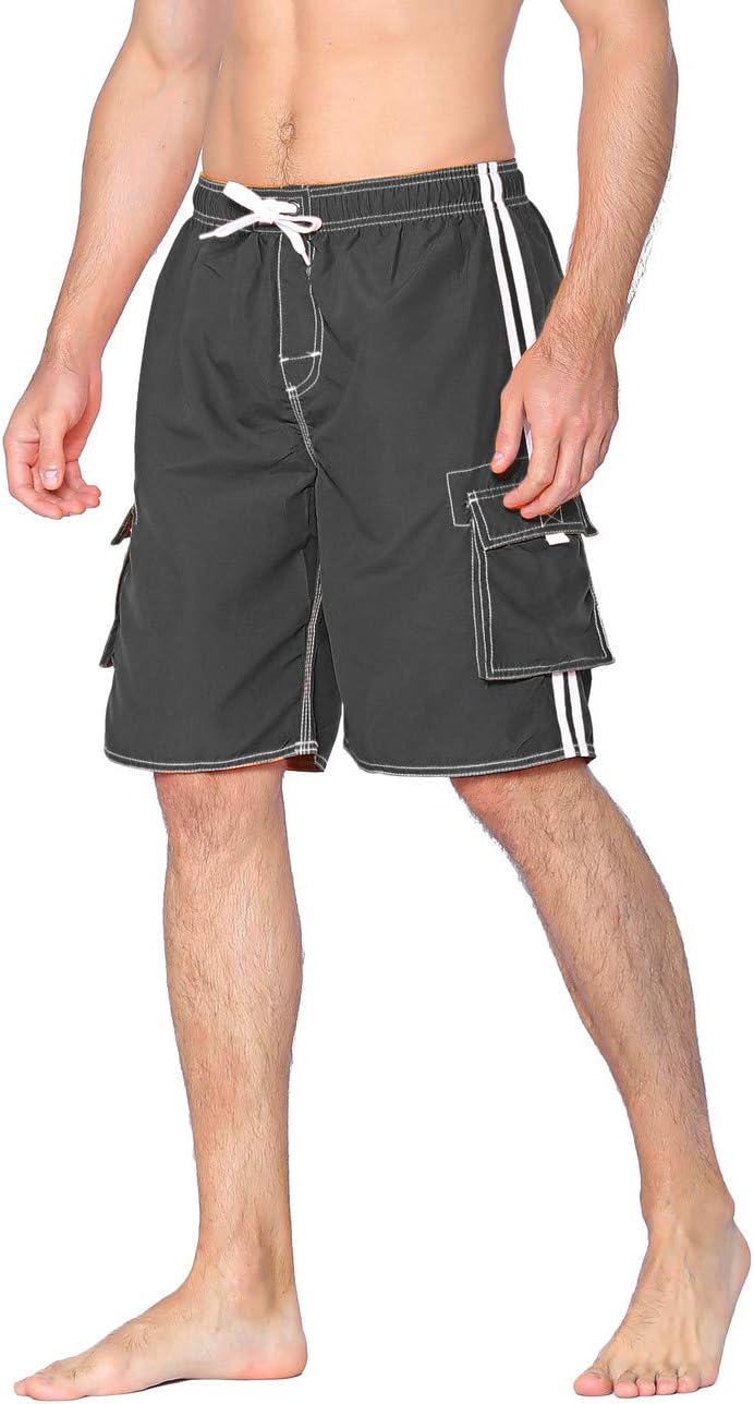 unitop Men's Swim Trunks Classic Lightweight Board Shorts with Lining