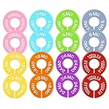 Caydo 16 Pieces 8 Colors Clothing Size Dividers Round Hangers Closet Dividers