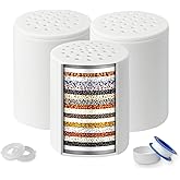 3 Pack Shower Filter Replacement Cartridge, 20 Stage Shower Filter for Hard Water, Compatible with Any Similar Design, Reduces Chemicals & Chlorine, High Output
