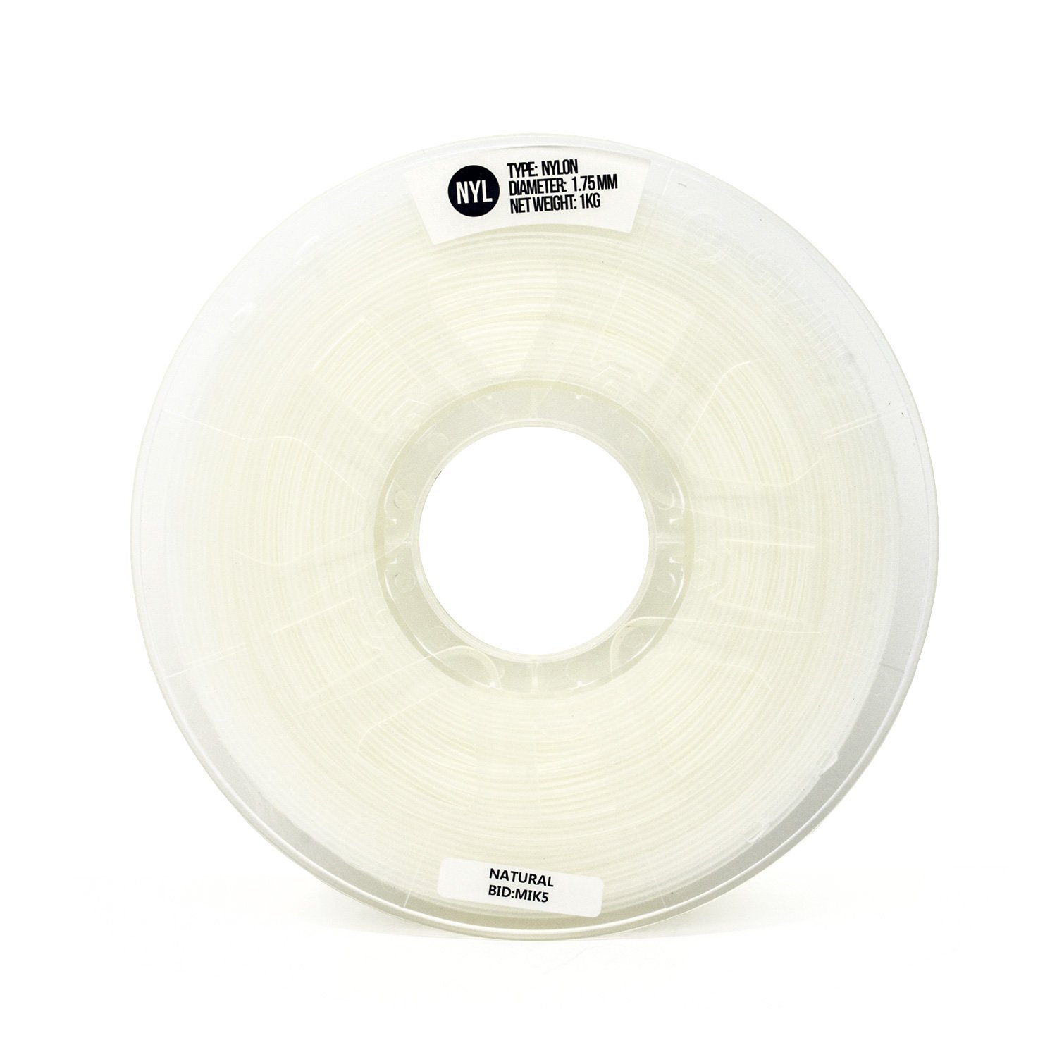 Gizmo Dorks 1.75mm Nylon Filament 1kg / 2.2lbs for 3D Printers, Natural