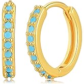 Gold Dainty Huggie Hoop Earrings for Women 18K Real Gold Plated Cuff Earrings Small Cubic Zirconia Hoop Earrings for Men Hypoallergenic Cartilage Ear Jewelry for Women