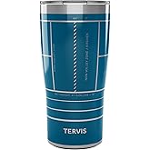 Tervis Traveler Pickleball Pick A Court Triple Walled Insulated Tumbler Travel Cup Keeps Drinks Cold & Hot, 20oz, Stainless Steel