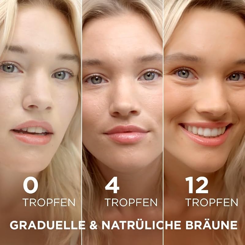 Selbstbräunungs-Konzentrat, Serum für einen natürlich gebräunten Teint, Für eine gleichmäßige und langanhaltende Bräune, Ambre Solaire Natural Bronzer, 1 x 30 ml
