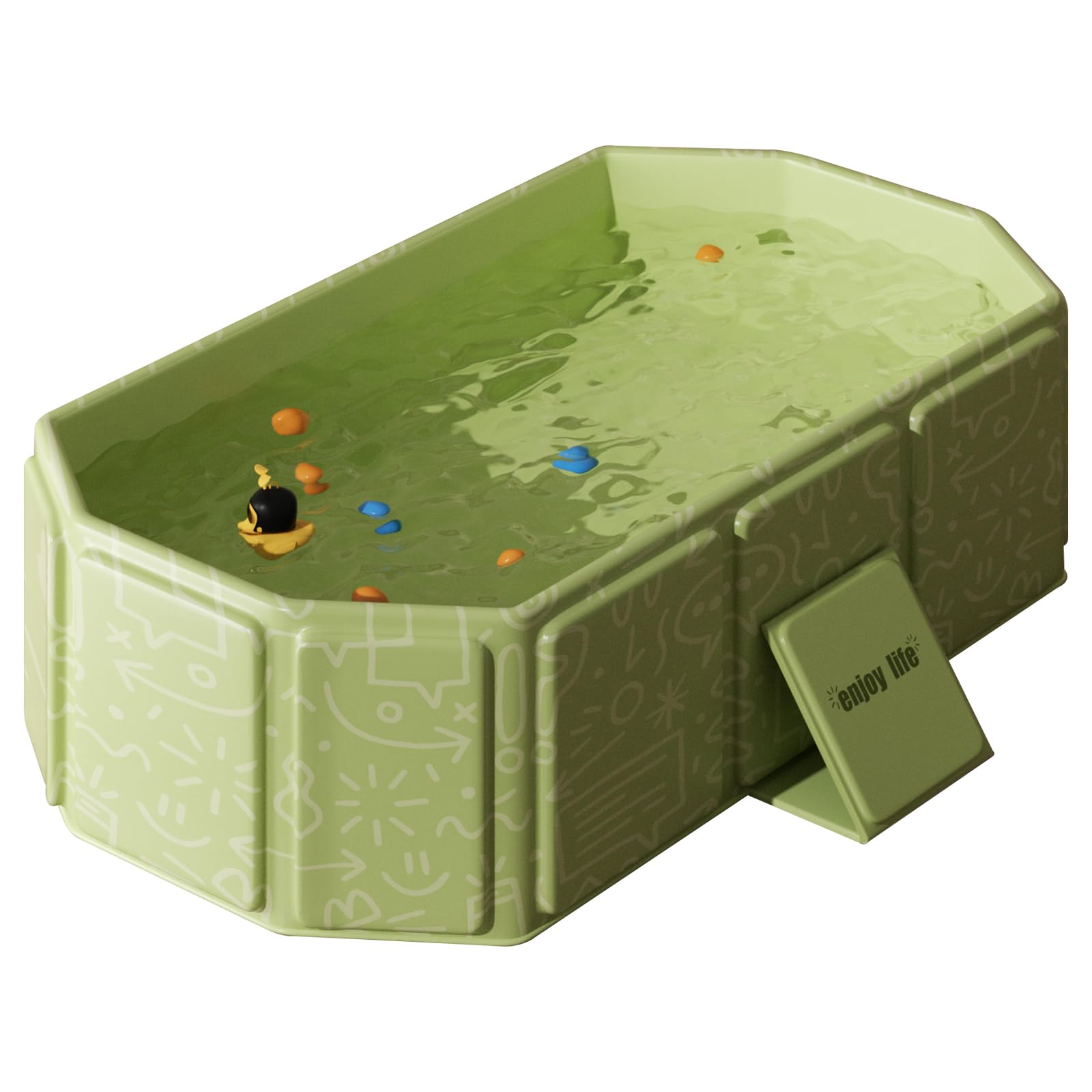 Photo 1 of IcyByte Baby Foldable Kids Bathtub for Infants to Toddler with Non-Slip Base,Easy Storage,Perfect for Small Spaces,Graffiti Green