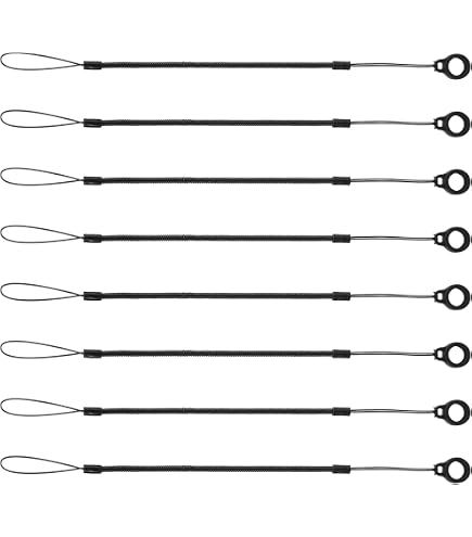 Angoily 8-Pack Stylus Pen Retractable Spring Lanyards for Mobile Phone Keychain Anti-Lost Rope Portable Stretchable Pen Leash