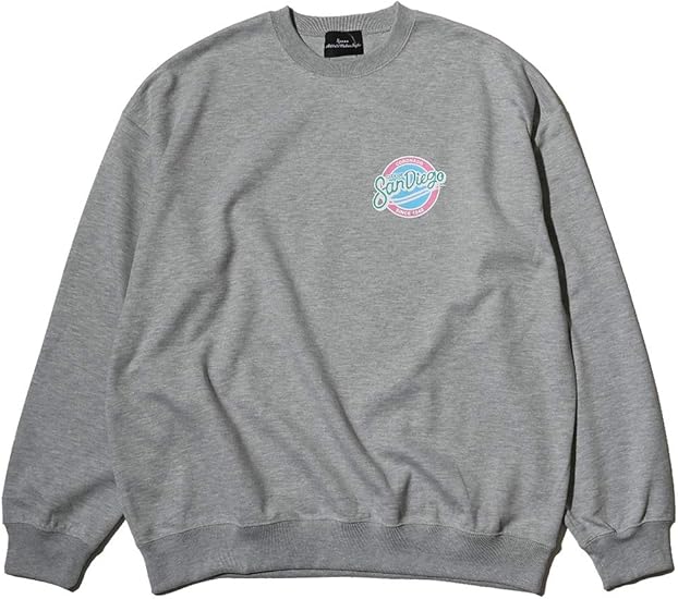 Amazon Spinns サンディエゴプリントスウェット トレーナー 長袖 韓国テイスト メンズ レディース ユニセックス トップス 長袖 プリント 秋 冬 ブラック ブラウン アイボリー ブラック スピンズ Spinns グレー F トレーナー パーカー 通販