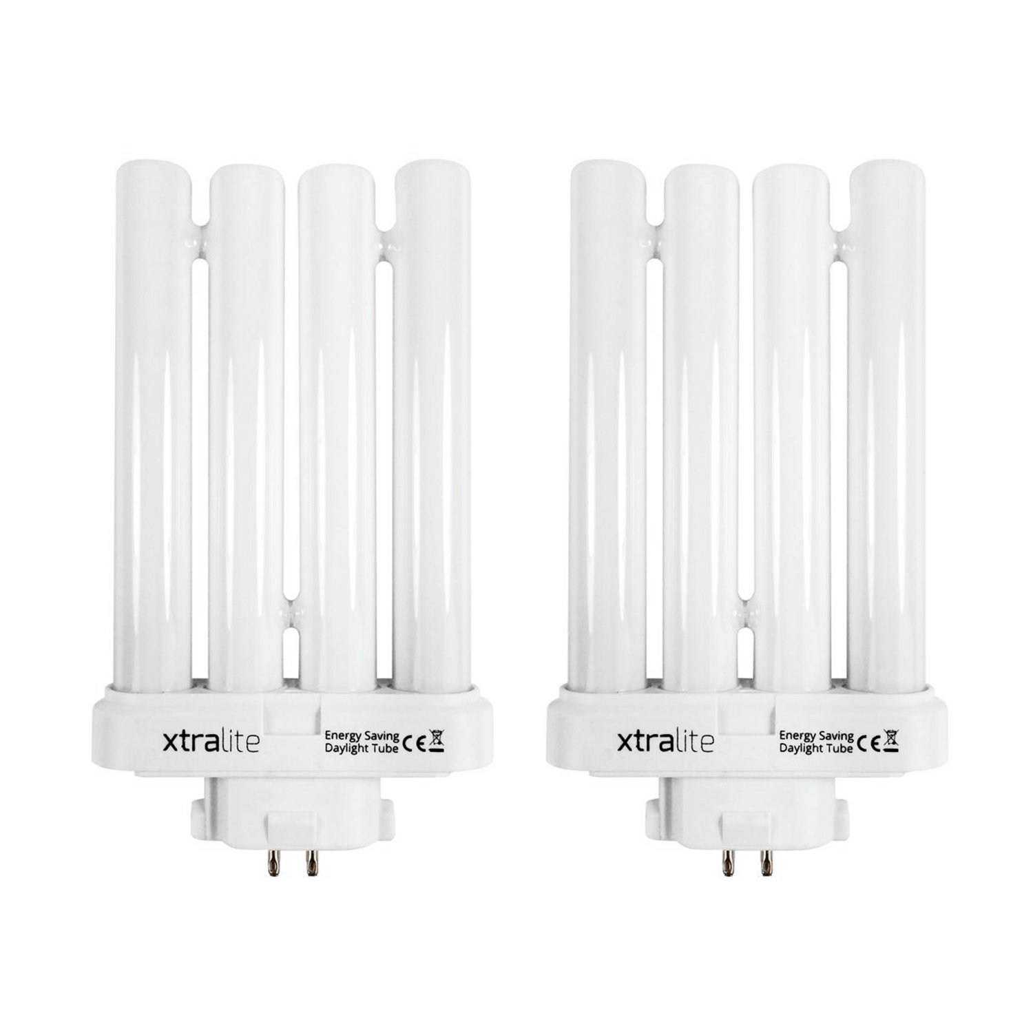 Xtralite 2 Pack 27w Daylight Replacement Bulb for High Vision Reading Lamps, 4 Pin GX10Q-4 Quad Tube (6500k)
