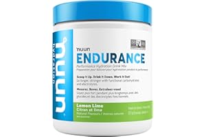Nuun Hydration Endurance Powder, Lemon Lime, Workout Support,5 Essential Electrolytes for Hydration + Carbohydrates, Vegan, Non-GMO, (16 Servings - Canister)
