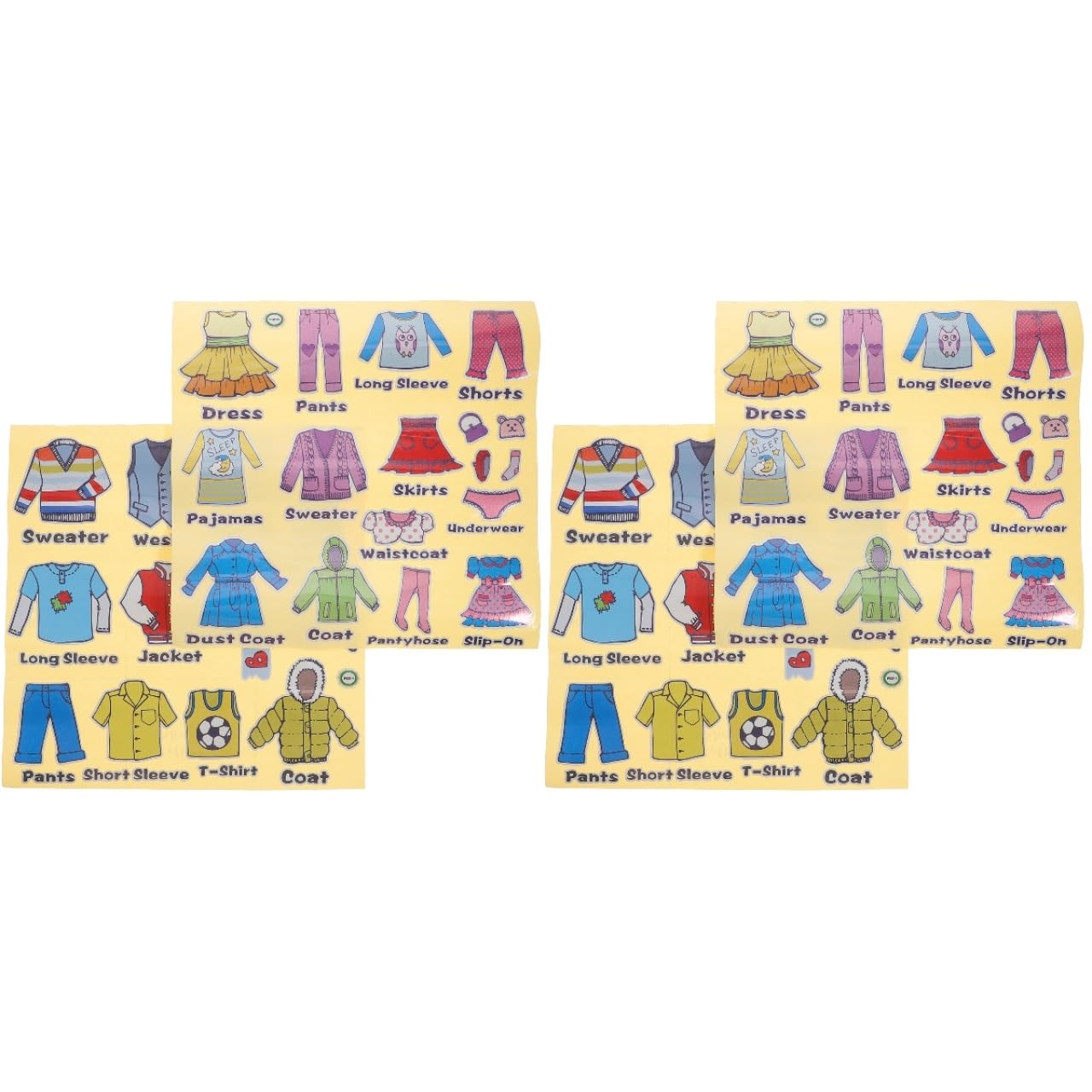 Hohopeti 4sheets Wardrobe Classification Labels Boys and Girls Clothing Labels Reflective Stickers Easy to Stick Remove