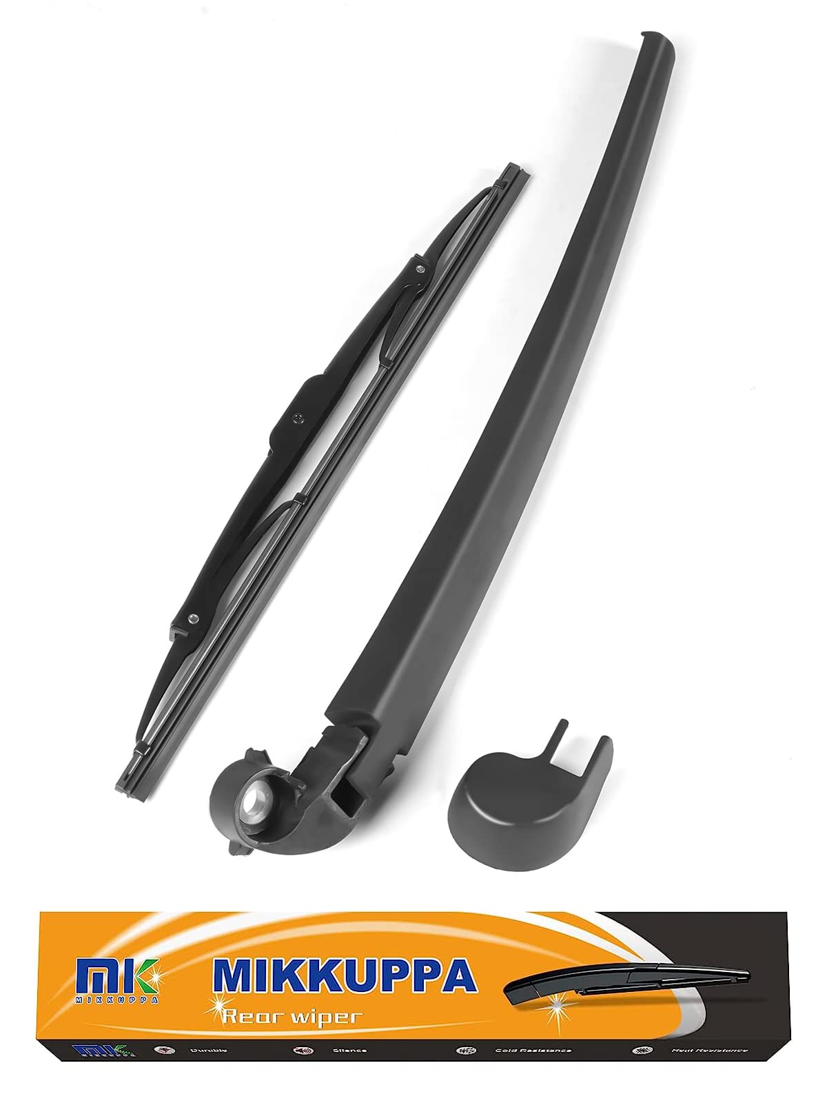 Rear Wiper Arm Blade, for A3 8P A4 B6 B7 - MIKKUPPA Back Windscreen Wiper Assembly Replacement - All Season Natural Rubber Cleaning Window