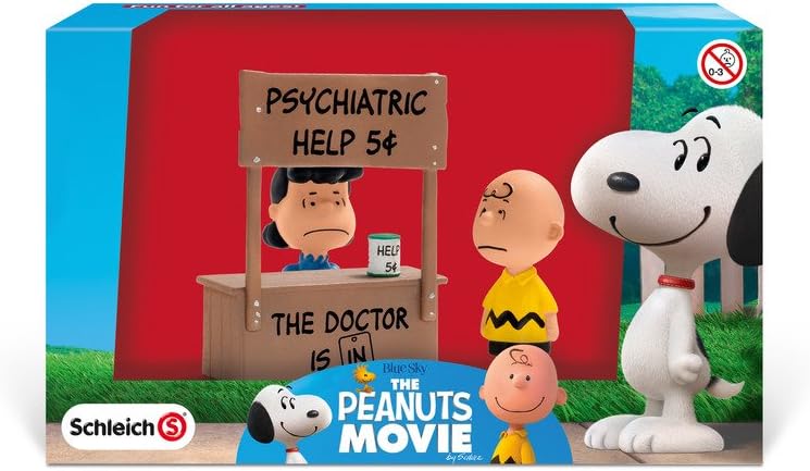 Charlie Brown Snoopy Peanuts Movie Action Figures 3 Pc Set Lucy & Charlie Brown & Booth