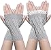 Justay 2 Pairs Womens Winter Warm Knit Fingerless Gloves Crochet Thumbhole Short Arm Warmers Mittens